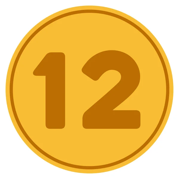 12 ゴールド コイン — ストックベクタ
