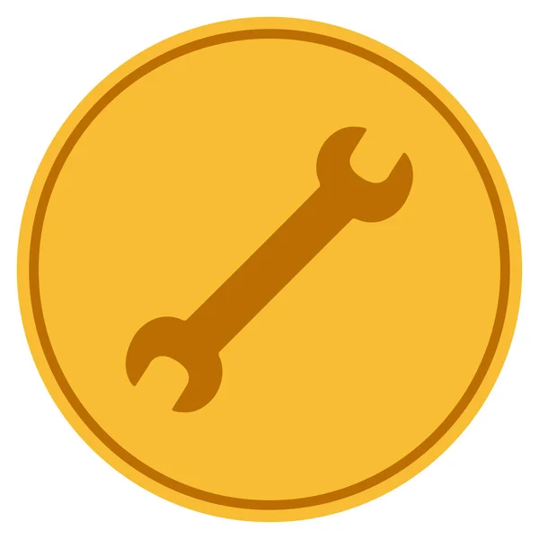 Wrench Gold Coin — Stock Vector