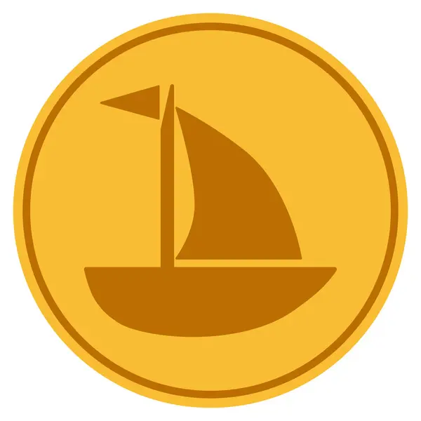 Moneda de oro de yate — Vector de stock