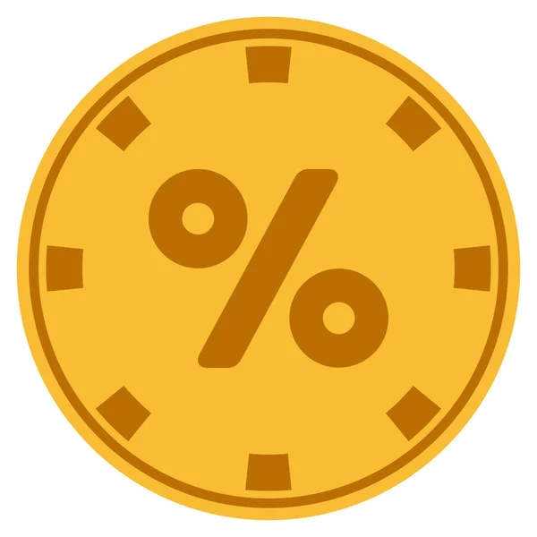 Pourcentage de jetons de casino en or — Image vectorielle