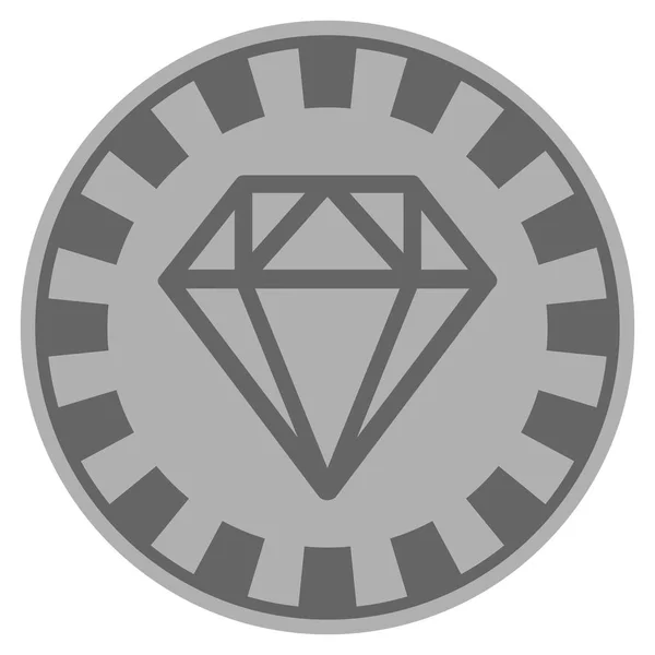 Diamante prata Casino Chip —  Vetores de Stock