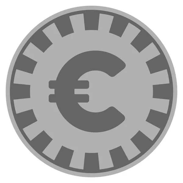 Euro prata Casino Chip — Vetor de Stock