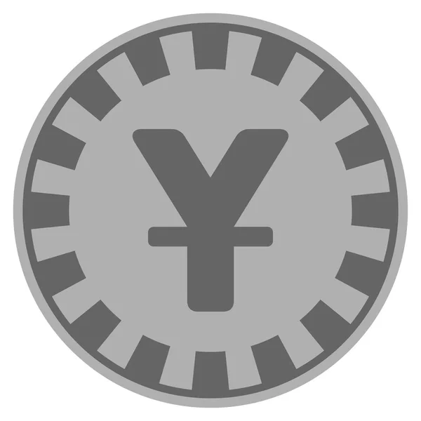 Yen Silver Casino Chip — Stock vektor