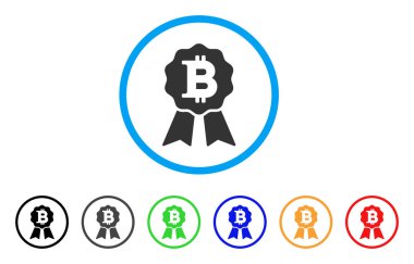 Bitcoin sertifika mühür simgesi yuvarlak