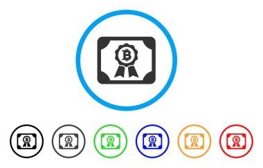 Bitcoin sertifika simge yuvarlak