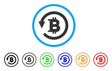 Bitcoin ters ibraz simgesi yuvarlak