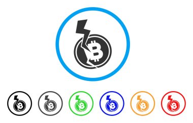 Bitcoin kaza yıldırım simgesi yuvarlak