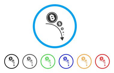 Bitcoin deflasyon eğilim yuvarlak simge