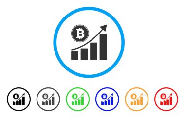 Grafik yuvarlak simge büyüyen Bitcoin
