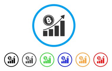 Bitcoin büyüme trendi yuvarlak simge