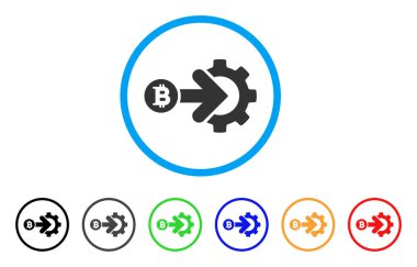 Bitcoin entegrasyon dişli yuvarlak simge