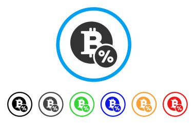 Bitcoin yüzde simgesi yuvarlak