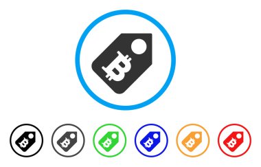 Bitcoin fiyat etiketi simgesi yuvarlak