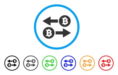 Bitcoin işlem okları simge yuvarlak