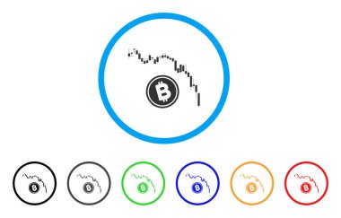 Mum grafik Bitcoin sonbahar simgesi yuvarlak