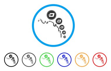 Mum grafik Dashcoin deflasyon simgesi yuvarlak