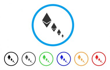 Ethereum kristal Defaltion simgesi yuvarlak
