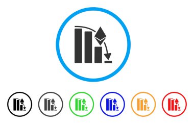 Ethereum düşen ivme grafik yuvarlak simgesini