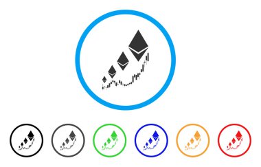 Ethereum büyüme grafik yuvarlak simgesini