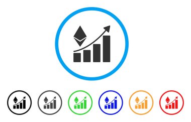 Ethereum büyüme trendi yuvarlak simge