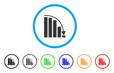 Düşen ivme grafik yuvarlak simgesini