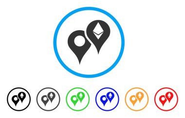 Ethereum harita işaretleri simgesi yuvarlak