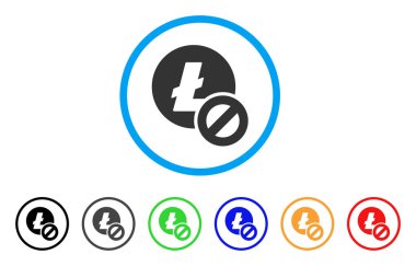 Yasak Litecoin yuvarlak simge