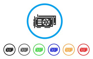 GPU Video kartları simgesi yuvarlak