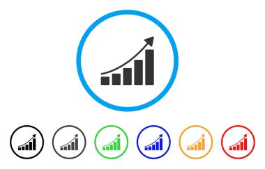 Büyüyen çubuk grafik eğilim yuvarlak simge