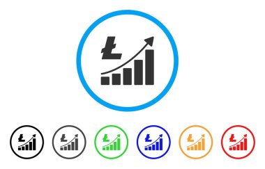 Litecoin büyüme trendi yuvarlak simge