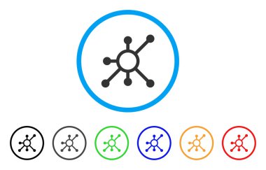 Ağ düğümü yuvarlak simge