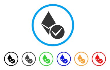 Geçerli Ethereum kristal simgesi yuvarlak