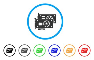 Yuvarlak simge video grafik kartları