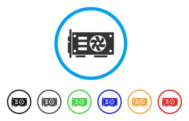 Video çizge Gpu kartı simgesi yuvarlak