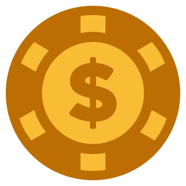 Dólar americano Gold Casino Chip — Vetor de Stock