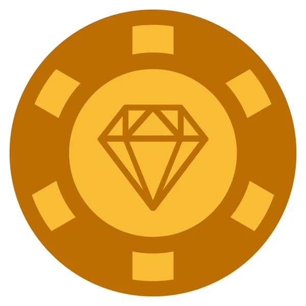 Diamant Gold Casino Chip — Stockvektor