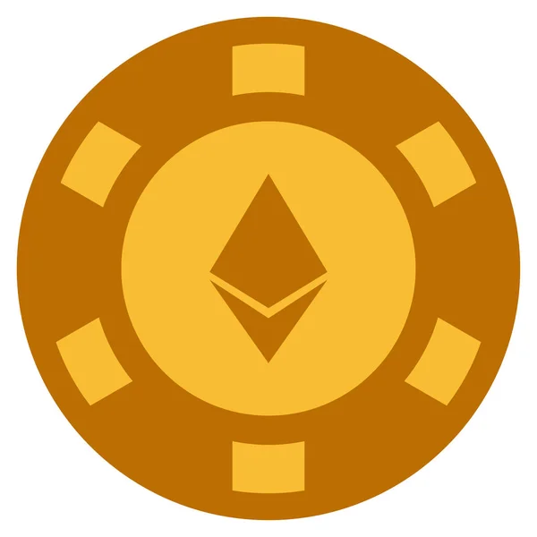 Ethereum κρύσταλλο Gold Casino Chip — Διανυσματικό Αρχείο