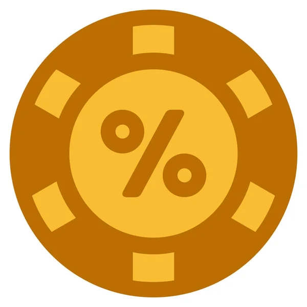 Percent Gold Casino Chip — Stock Vector