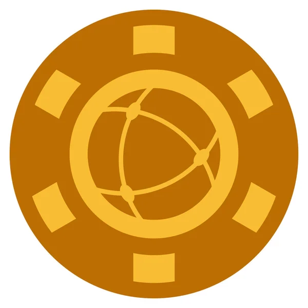Фишка казино Universe Gold — стоковый вектор
