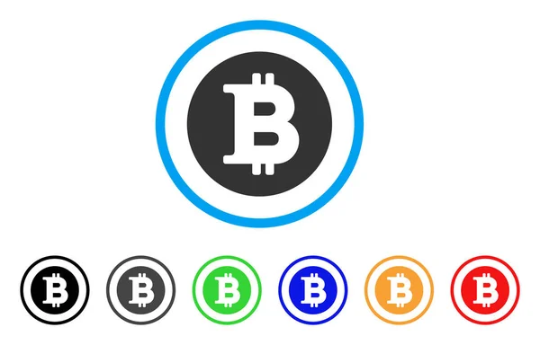 Bitcoin pièce arrondie icône — Image vectorielle