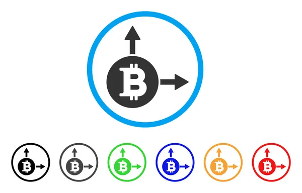 Bitcoin villát lekerekített ikon — Stock Vector