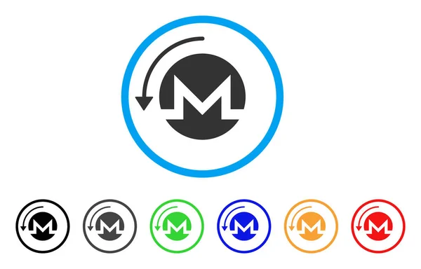 Reembolso Monero redondeado icono — Vector de stock