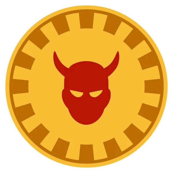 Chip de Devil Gold Casino — Vector de stock
