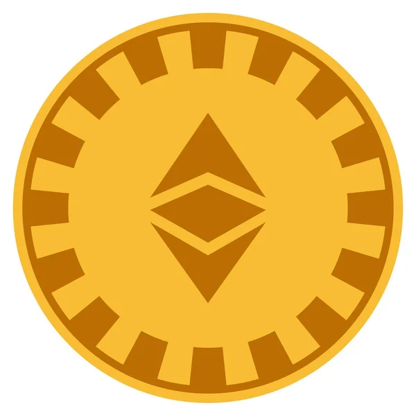 Ethereum Classic Gold Casino Chip — Stockvector