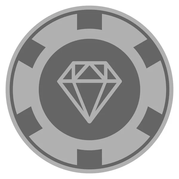 Diamant Silber Casino Chip — Stockvektor