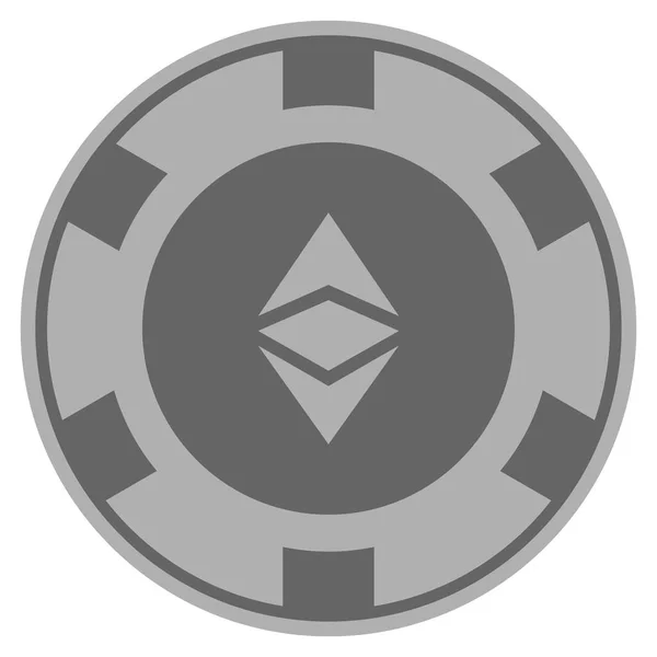 Ethereum Classic Silver Casino Chip — Stock Vector