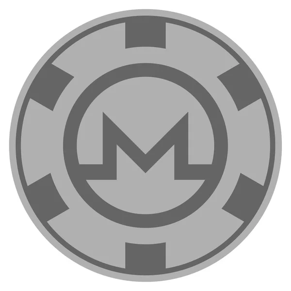 Monero Silver Casino Chip — Stockvektor