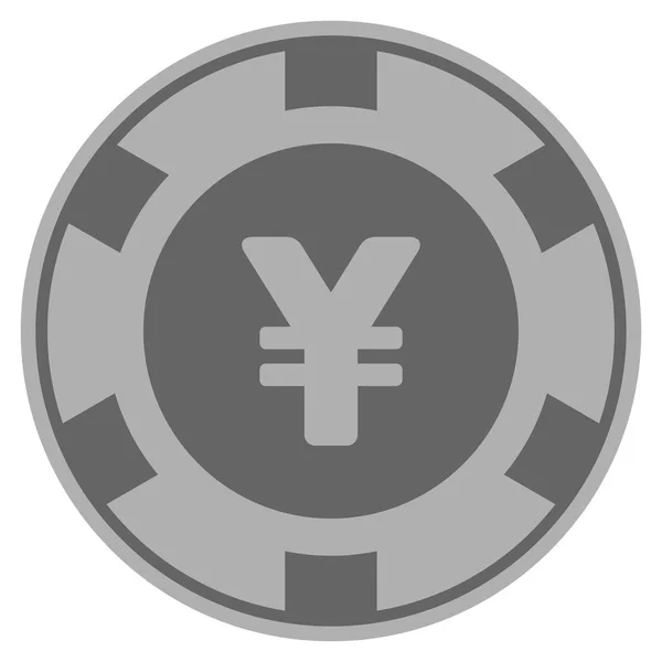 Yuan prata Casino Chip — Vetor de Stock