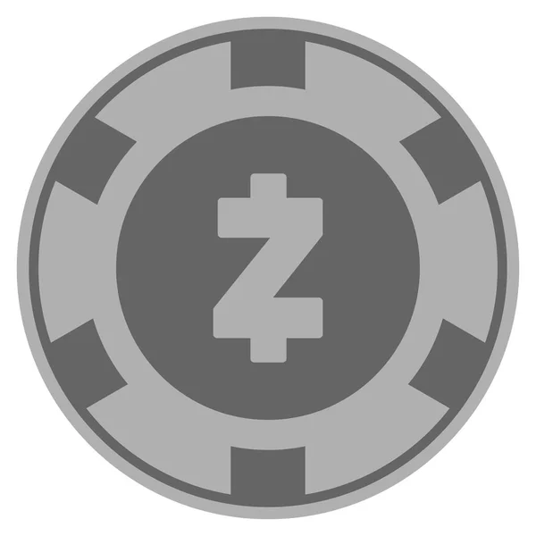 Jeton de Casino d’argent Zcash — Image vectorielle