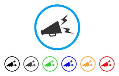 Uyarı megafon yuvarlak simge